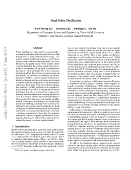 Dual Policy Distillation