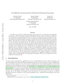 An Efficient Framework for Clustered Federated Learning