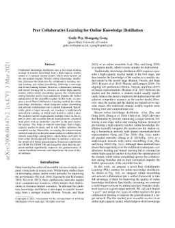 Peer Collaborative Learning for Online Knowledge Distillation