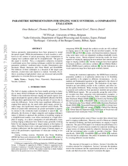 Parametric Representation for Singing Voice Synthesis: a Comparative
  Evaluation