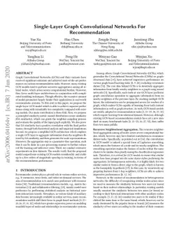 Single-Layer Graph Convolutional Networks For Recommendation