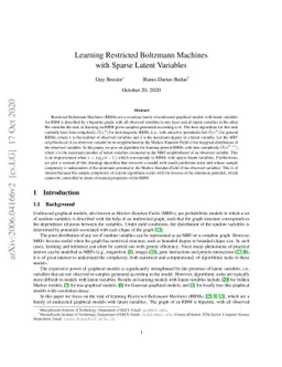 Learning Restricted Boltzmann Machines with Sparse Latent Variables