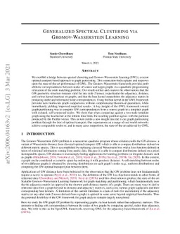 Generalized Spectral Clustering via Gromov-Wasserstein Learning