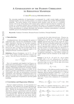 A Generalization of the Pearson Correlation to Riemannian Manifolds