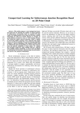 Unsupervised Learning for Subterranean Junction Recognition Based on 2D
  Point Cloud