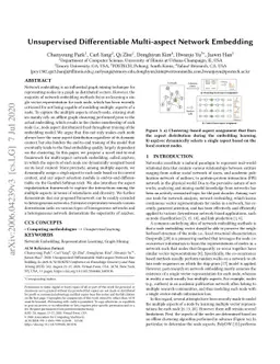 Unsupervised Differentiable Multi-aspect Network Embedding