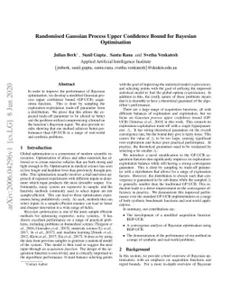 Randomised Gaussian Process Upper Confidence Bound for Bayesian
  Optimisation