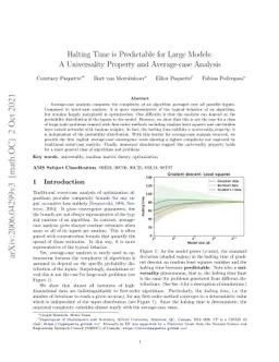 Halting Time is Predictable for Large Models: A Universality Property
  and Average-case Analysis