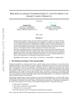 Machine Learning Interpretability and Its Impact on Smart Campus
  Projects