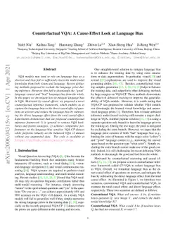 Counterfactual VQA: A Cause-Effect Look at Language Bias