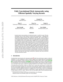 Fully Convolutional Mesh Autoencoder using Efficient Spatially Varying
  Kernels