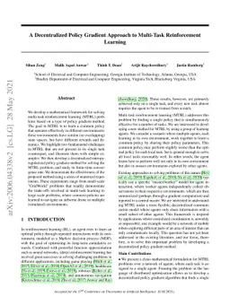 A Decentralized Policy Gradient Approach to Multi-task Reinforcement
  Learning