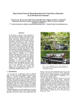 Deep Neural Network Based Real-time Kiwi Fruit Flower Detection in an
  Orchard Environment