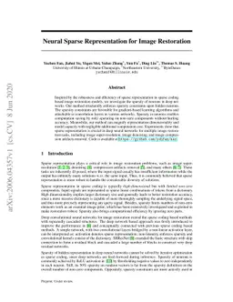 Neural Sparse Representation for Image Restoration