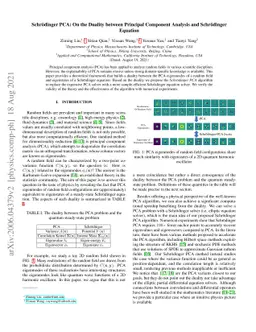 Schrödinger PCA: On the Duality between Principal Component Analysis
  and Schrödinger Equation