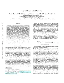 Liquid Time-constant Networks