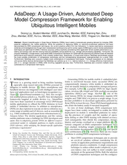 AdaDeep: A Usage-Driven, Automated Deep Model Compression Framework for
  Enabling Ubiquitous Intelligent Mobiles