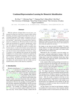 Continual Representation Learning for Biometric Identification
