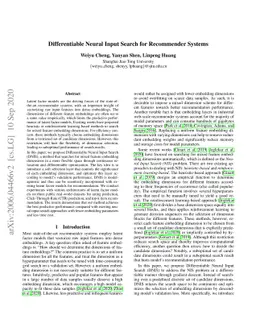 Differentiable Neural Input Search for Recommender Systems