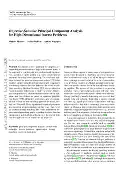 Objective-Sensitive Principal Component Analysis for High-Dimensional
  Inverse Problems