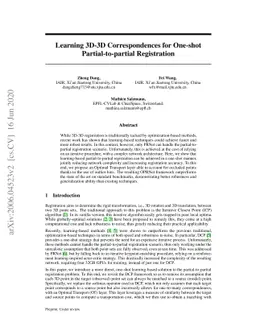 Learning 3D-3D Correspondences for One-shot Partial-to-partial
  Registration