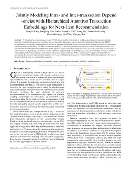 Jointly Modeling Intra- and Inter-transaction Dependencies with
  Hierarchical Attentive Transaction Embeddings for Next-item Recommendation