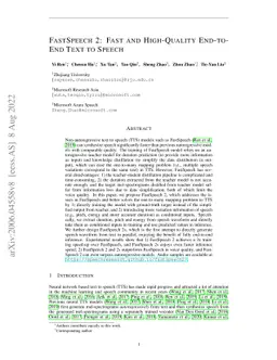 FastSpeech 2: Fast and High-Quality End-to-End Text to Speech