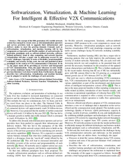 Softwarization, Virtualization, & Machine Learning For Intelligent &
  Effective V2X Communications