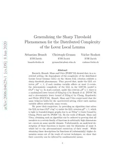 Generalizing the Sharp Threshold Phenomenon for the Distributed
  Complexity of the Lovász Local Lemma