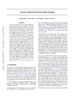 Neural Architecture Search without Training