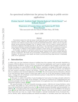 An operational architecture for privacy-by-design in public service
  applications