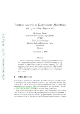 Runtime Analysis of Evolutionary Algorithms via Symmetry Arguments