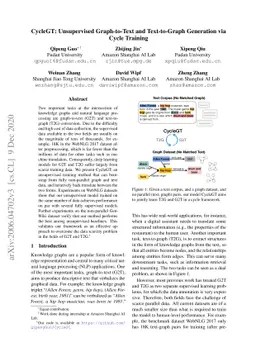 CycleGT: Unsupervised Graph-to-Text and Text-to-Graph Generation via
  Cycle Training