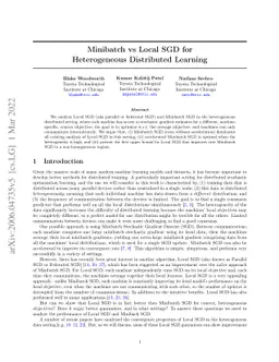 Minibatch vs Local SGD for Heterogeneous Distributed Learning