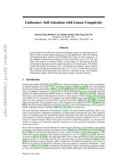 Linformer: Self-Attention with Linear Complexity