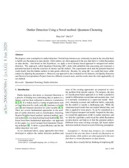 Outlier Detection Using a Novel method: Quantum Clustering
