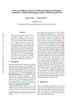 What's the Difference Between Professional Human and Machine
  Translation? A Blind Multi-language Study on Domain-specific MT