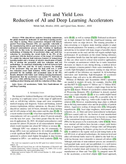 Yield Loss Reduction and Test of AI and Deep Learning Accelerators