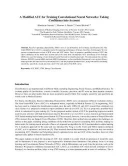 A Modified AUC for Training Convolutional Neural Networks: Taking
  Confidence into Account