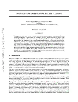 Procrustean Orthogonal Sparse Hashing
