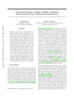 Variational Variance: Simple, Reliable, Calibrated Heteroscedastic Noise
  Variance Parameterization