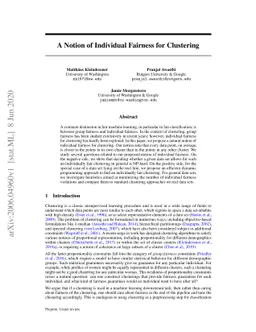 A Notion of Individual Fairness for Clustering