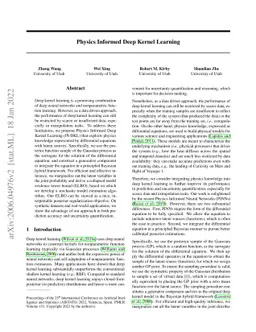 Physics Informed Deep Kernel Learning