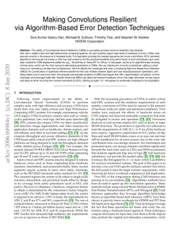 Making Convolutions Resilient via Algorithm-Based Error Detection
  Techniques