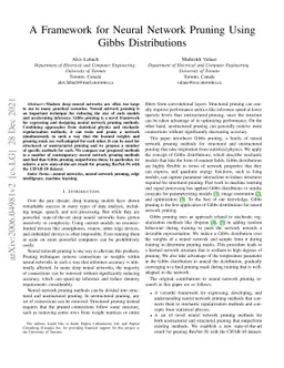 A Framework for Neural Network Pruning Using Gibbs Distributions