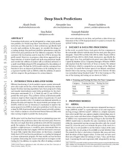 Deep Stock Predictions