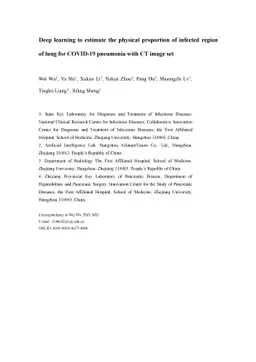 Deep learning to estimate the physical proportion of infected region of
  lung for COVID-19 pneumonia with CT image set