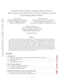 A Random Matrix Analysis of Random Fourier Features: Beyond the Gaussian
  Kernel, a Precise Phase Transition, and the Corresponding Double Descent