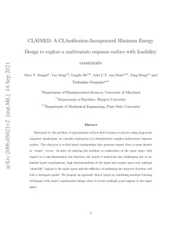 CLAIMED: A CLAssification-Incorporated Minimum Energy Design to explore
  a multivariate response surface with feasibility constraints