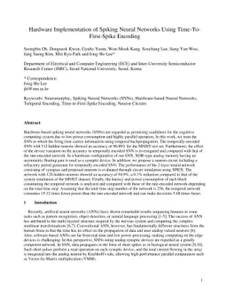 Hardware Implementation of Spiking Neural Networks Using
  Time-To-First-Spike Encoding